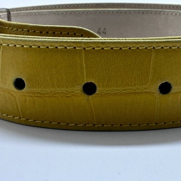 Escada Vintage Belt Women's Size 40 Textured Leather Yellow Made In Italy - Picture 3 of 5